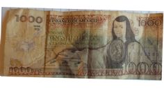 Este billete de 1,000 pesos con Sor Juana Inés de la Cruz se vende en 250 mil pesos