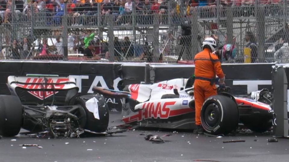 Así quedó el auto de Mick Schumacher.