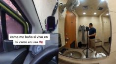 Hombre vive en su auto en EU y muestra dónde se baña | VIDEO