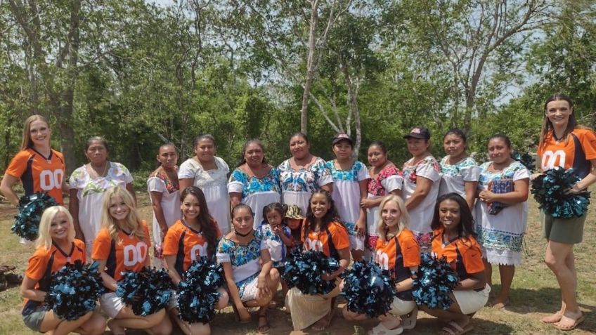 Porristas de los Broncos de Denver conviven con las Amazonas, equipo de beisbol femenil de una comunidad maya en Yucatán | FOTOS