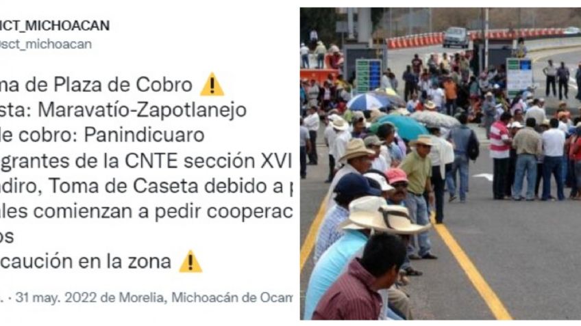 Maestros de Michoacán toman caseta en Autopista de Occidente