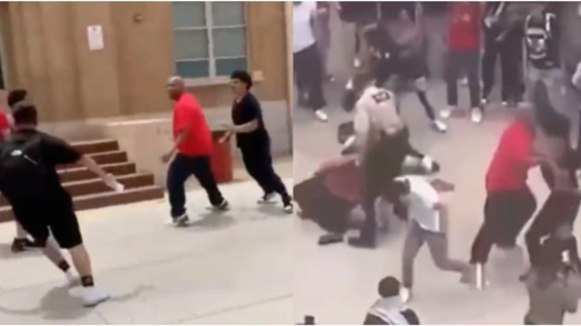 Padre golpea brutalmente a 30 estudiantes que le hacían bullying a sus hijos | VIDEO