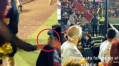 ¡Soldado caído! Aficionado propone matrimonio en el estadio de los Toros de Tijuana y es rechazado | VIDEO