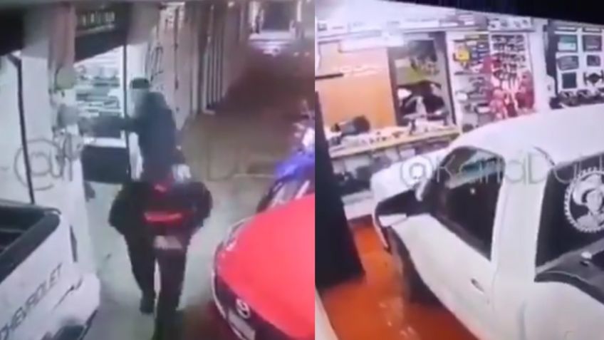 Puebla: Captan el momento en que se desata balacera en un negocio de Xonacatepec que dejó 2 muertos | VIDEO