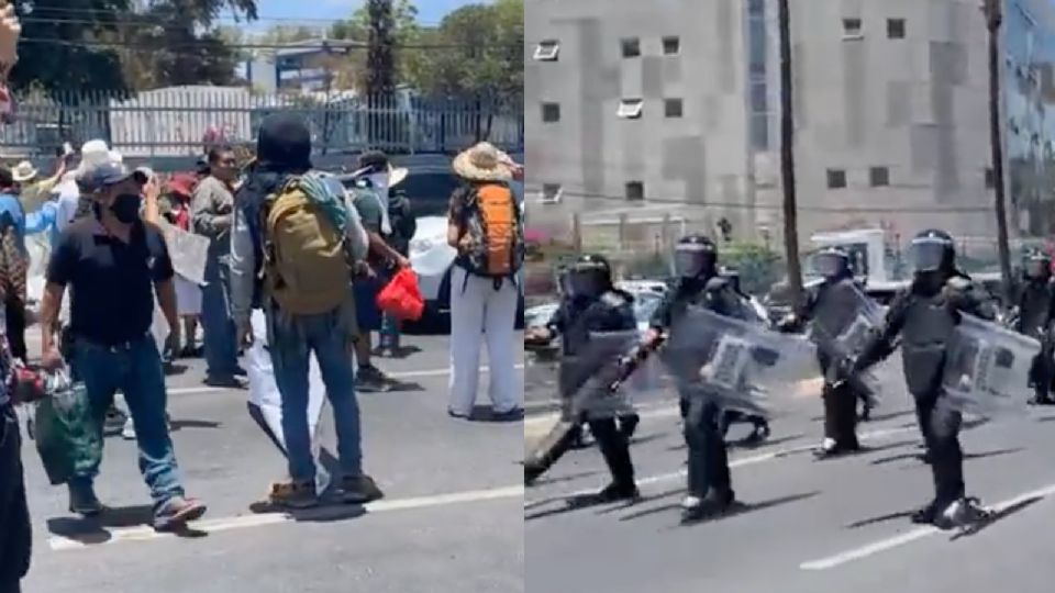 Manifestantes son replegados en Querétaro