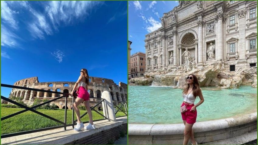 Desde Roma, Cynthia Rodríguez derrocha estilo con icónica blusa rosa | FOTO