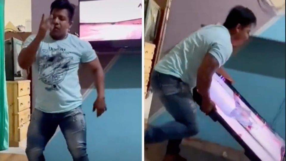 Joven rompe televisión al intentar el 'Anitta Challenge'