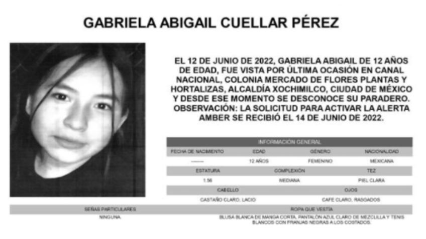 Ayúdanos a encontrar a Gabriela Abigail Cuellar Pérez; Fiscalía CDMX activa Alerta Amber tras extraviarse en Xochimilco