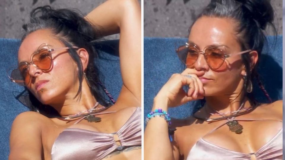 Ivonne Montero presume su figura con un bikini plateado en tonos rosados