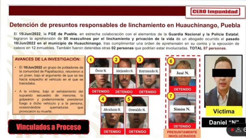 Daniel Picazo: van 7 detenidos por linchamiento; asesinato se causó por un rumor, asegura Ricardo Mejía