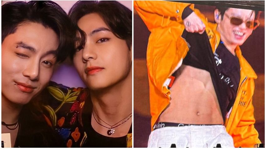 BTS: V presume sus ABS y le hace competencia a Jungkook