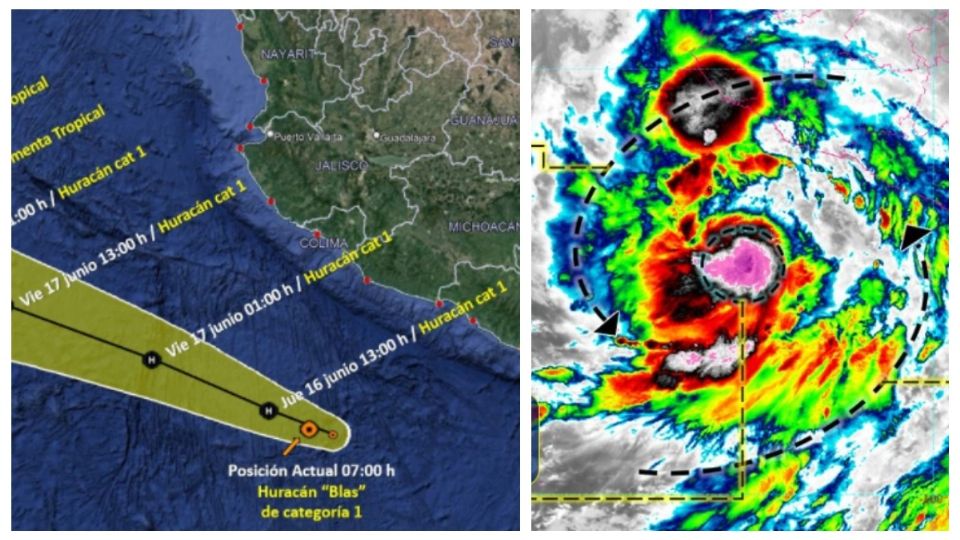 ??Imagen satelital del huracán Blas.