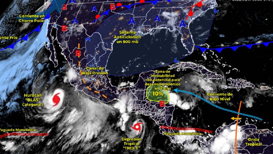 El huracán Blas ocasionará inundaciones y deslaves en algunos puntos