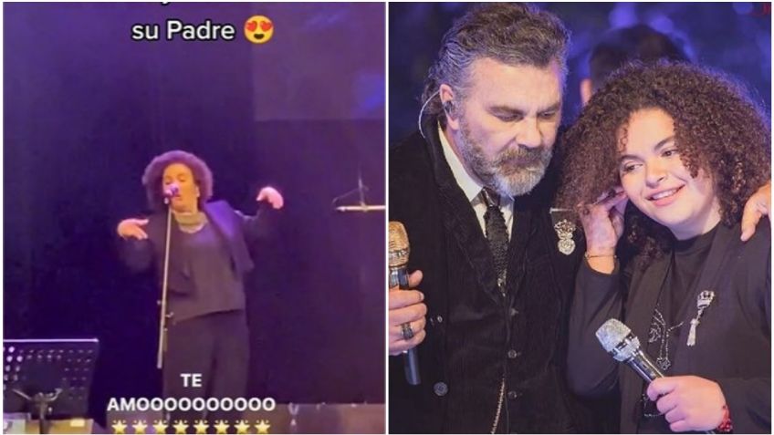 Captan a Lucerito Mijares imitando a su papá en concierto en vivo