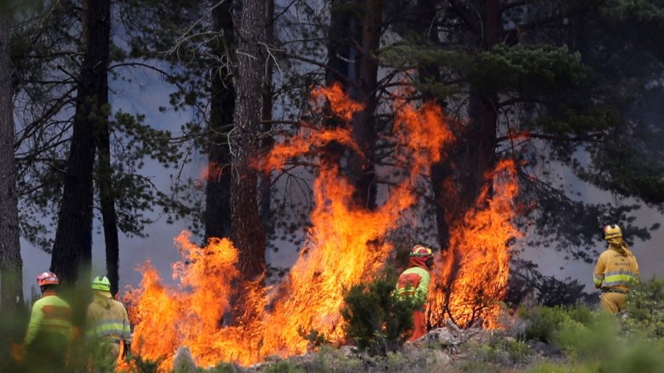 Los bomberos trabajaban a marchas forzadas para extinguir un fuego en la región de Zamora