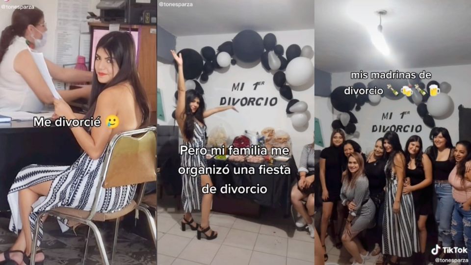 Ene el video la joven mostró lo grande que fue el festejo por su primer divorcio. FOTO: Especial