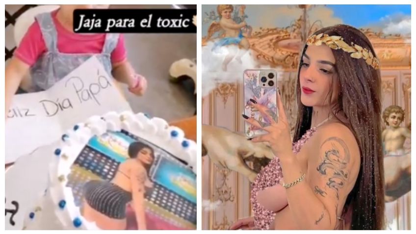 Karely Ruiz protagoniza festejo del Día del Padre, plasman sus curvas en pastel para "el tóxico" | VIDEO