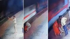 El tenso momento en que un policía salva a una ancianita de ser arrollada por un tren a toda velocidad  | VIDEO