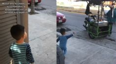 La tierna reacción de un niño al ver llegar al señor de los elotes a su fiesta | VIDEO