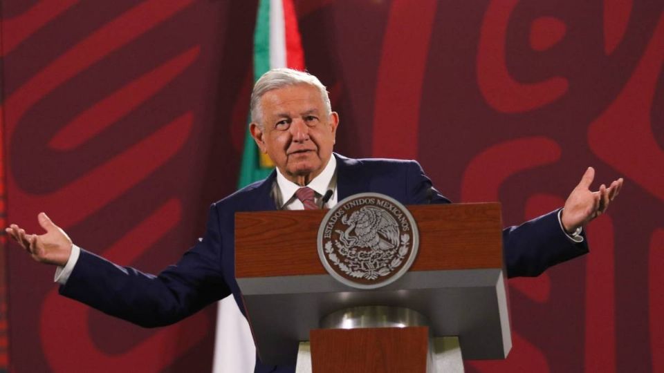 AMLO durante su conferencia de prensa Mañanera.