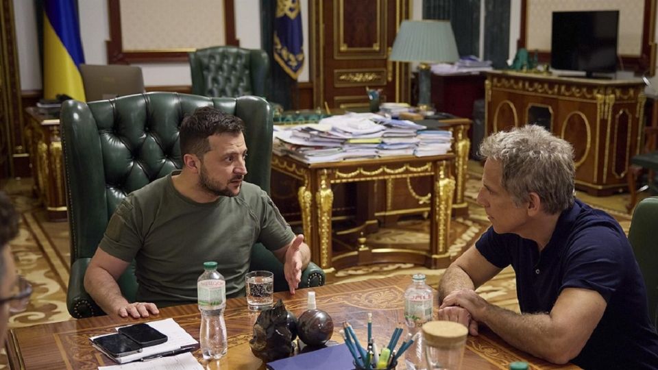 Ben Stiller se reunió con Volodímir Zelenski en Ucrania.