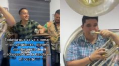 Hombre le lleva serenata con banda a su novia hasta su cuarto tras irse de fiesta | VIDEO