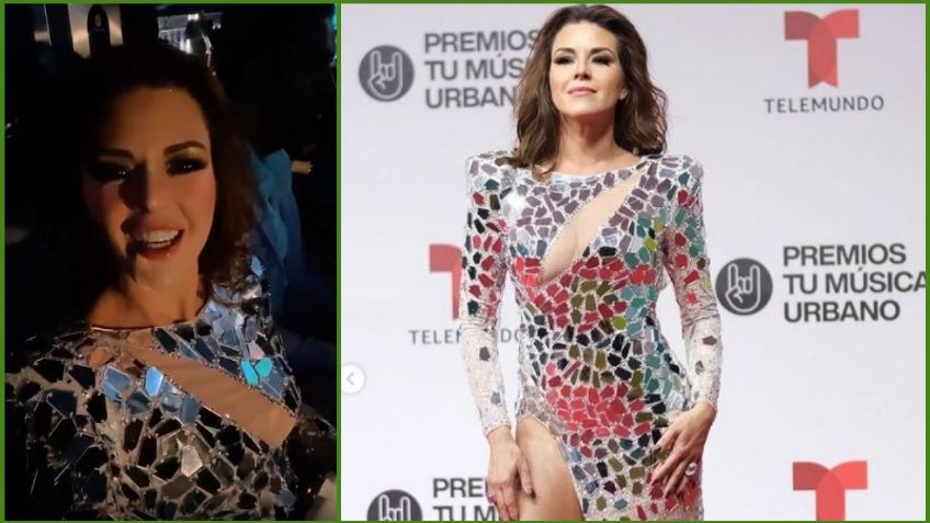 Alicia Machado sube la temperatura en espectacular vestido ajustado de espejos | VIDEO