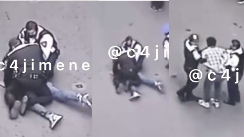 CDMX: Momento exacto en que policías someten a un ladrón que asaltó a una mujer en la Cuauhtémoc | VIDEO