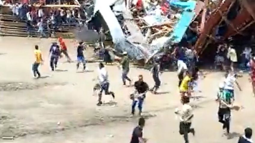 El momento exacto del desplome de una plaza de toros en Colombia | VIDEO