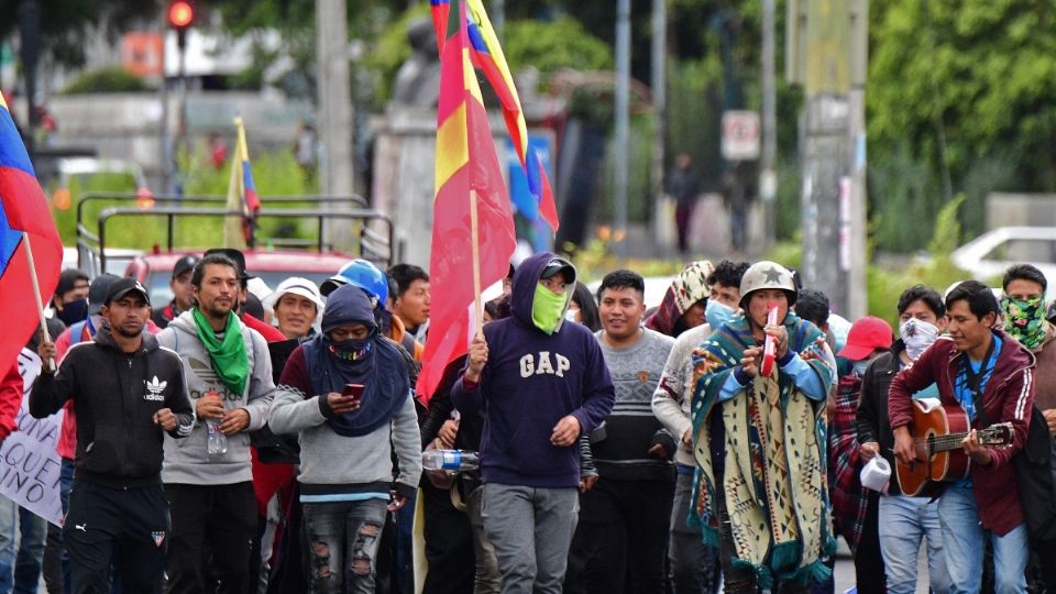 Indígenas llegaron al Parque El Arbolito para reunirse con el presidente de la Conaie