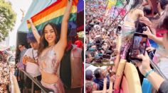 Fans casi le arrancan la ropa a Danna Paola en medio de su aparatosa entrada al Pride 2022 | VIDEO