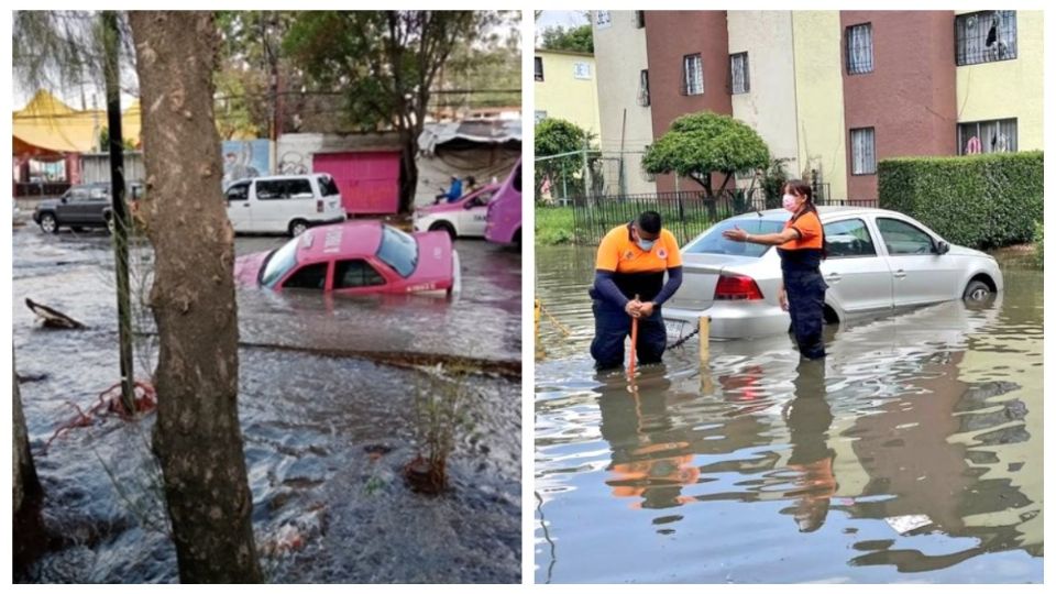 Varios vehículos quedaron varados por la fuga de agua.