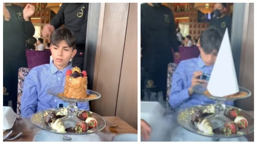 Tunden a adolescente por ignorar su pastel de cumpleaños por no soltar el celular | VIDEO