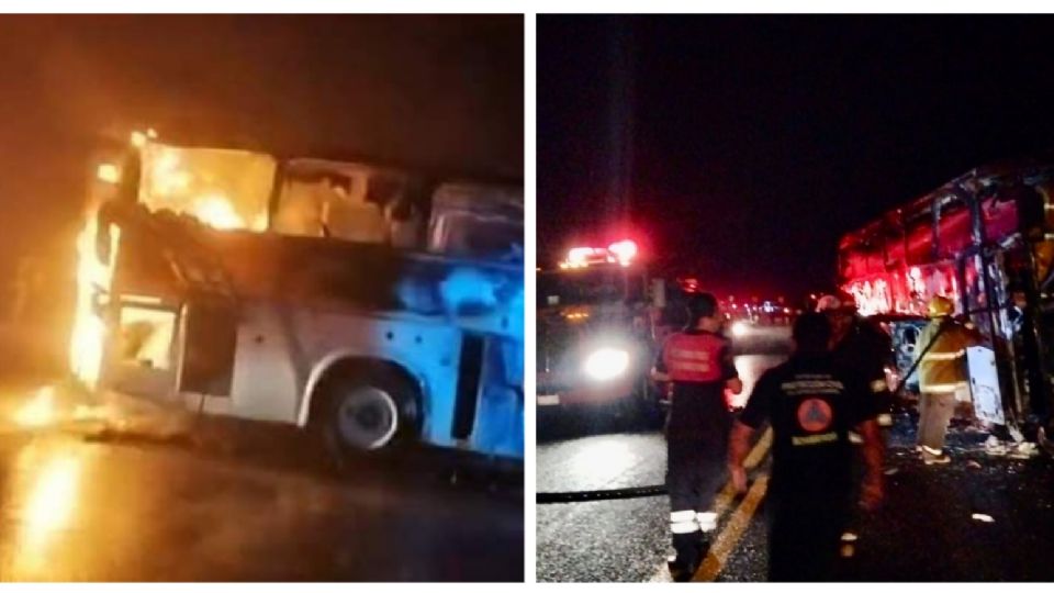 El autobus fue atacado alrededor de las 10:00 de la noche