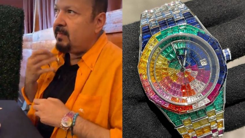 ¿Cuánto cuesta el lujoso reloj arcoíris de Pepe Aguilar? Precio y marca de la exclusiva pieza