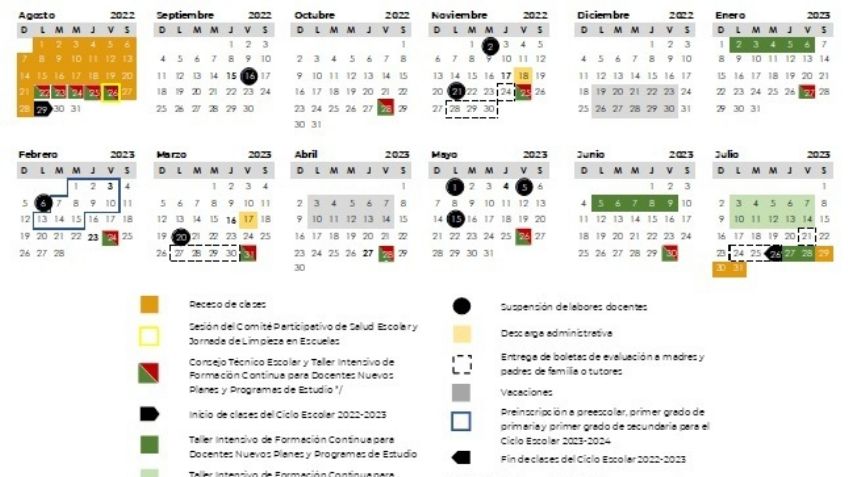 Calendario Escolar: Estas son las fechas clave del ciclo escolar 2022-2023 de la SEP