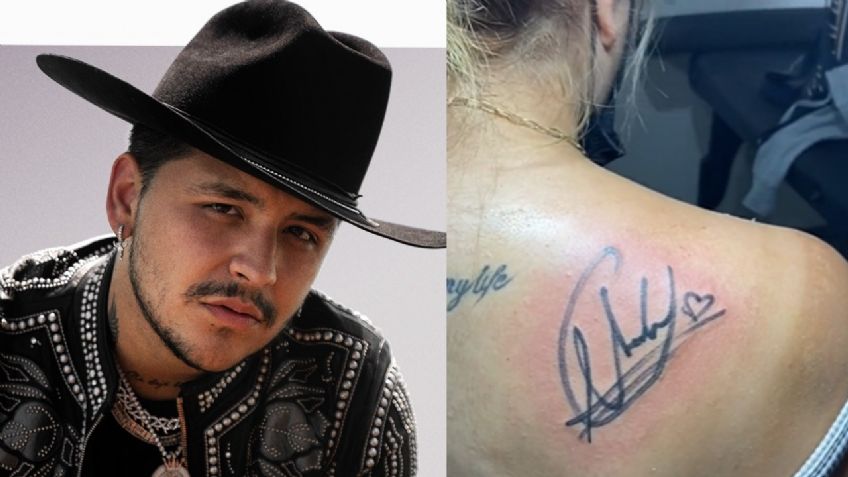 Seguidora de Christian Nodal se tatúa la firma del cantante, después de que lanzara “Girasol” | VIDEO