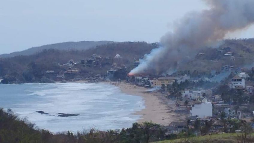 Se registra incendio en Hotel Nude de Zipolite, Oaxaca | VIDEO