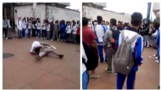 Graban PELEAS EXTREMAS en Secundaria Diurna 126 de Tláhuac; vecinos piden a autoridades detenerlas