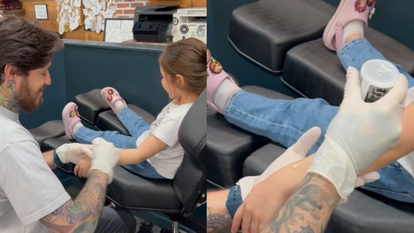 Papá le hace a su hija de cuatro años su primer tatuaje y el resultado enternece a usuarios | VIDEO