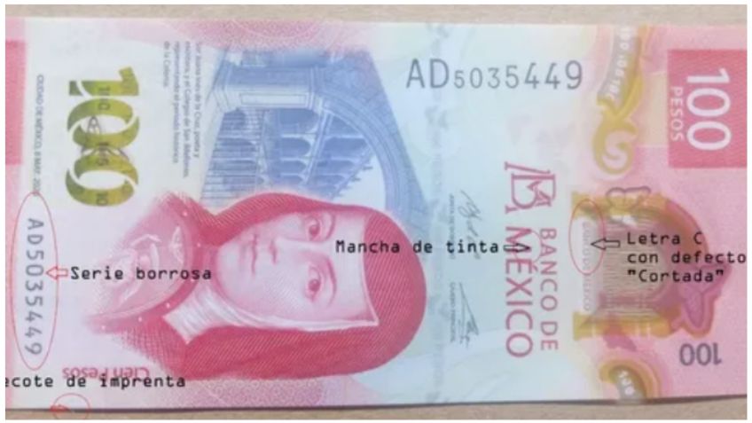 Ofrecen 30 MIL pesos por este billete de 100 con el rostro de Sor Juana y error