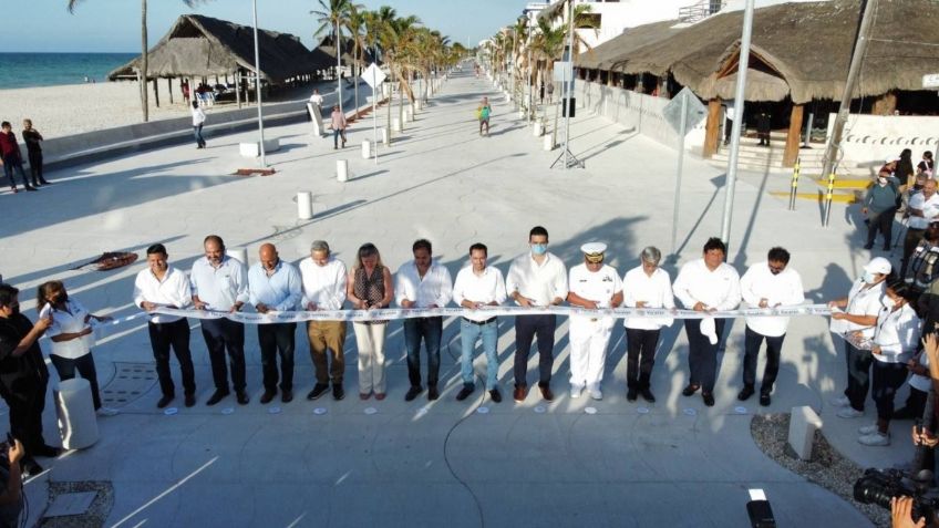 Malecón de Progreso, en Yucatán, renovado para beneficio de las familias y visitantes