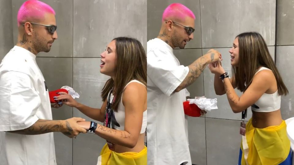 Maluma se sorprendió con el regalo de su fan