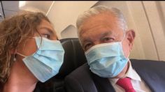 “¡En el avión a Washington!”: AMLO y Beatriz Gutiérrez viajan ya en vuelo comercial rumbo a EU