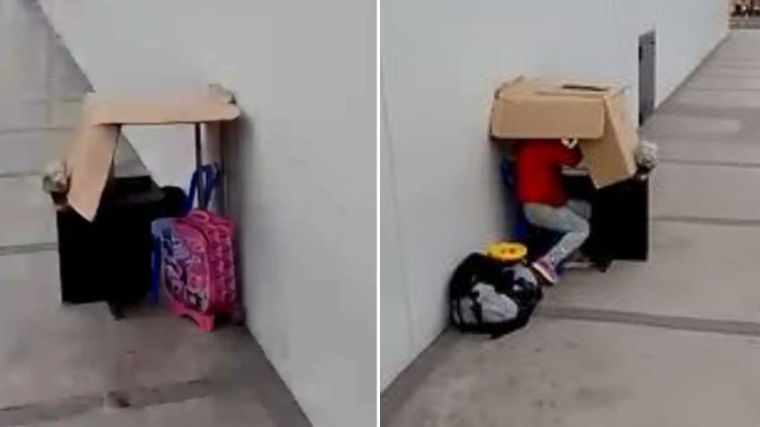 Conmueve niña que estudia bajo techo de cartón mientras su papá lava coches, esta es su historia