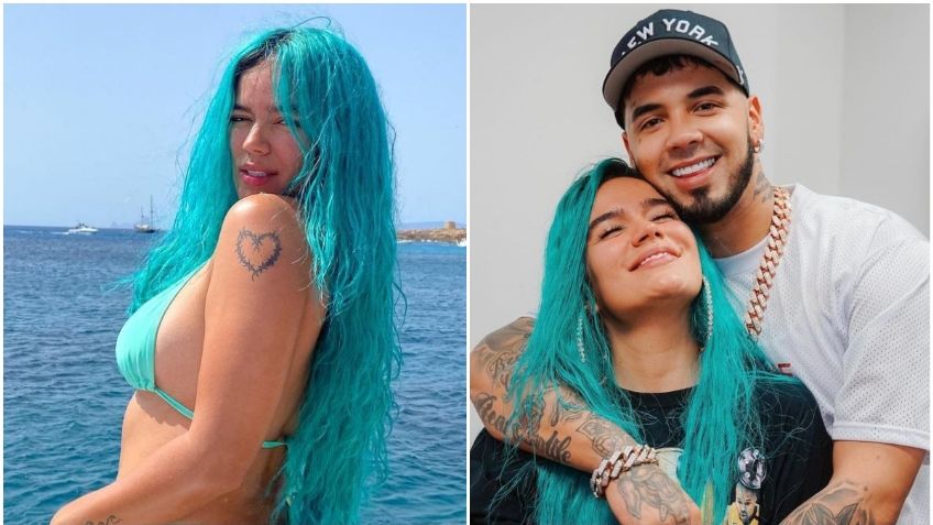 Karol G olvida a Anuel AA; tiene una cita romántica y sale huyendo cubierta con un mantel