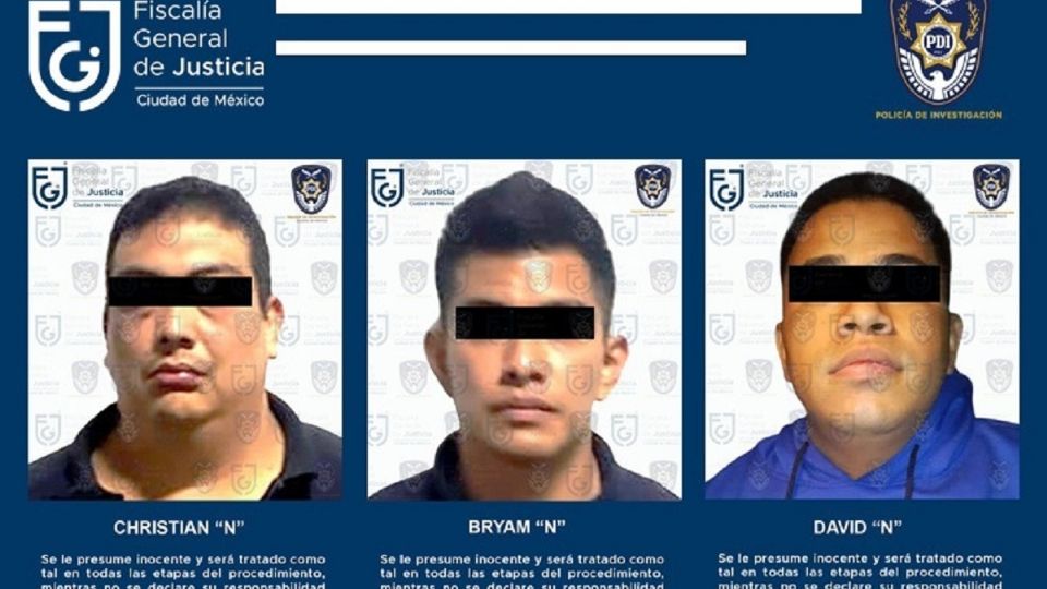 La FGJ de la CDMX anunció la detención de los tres sospechosos