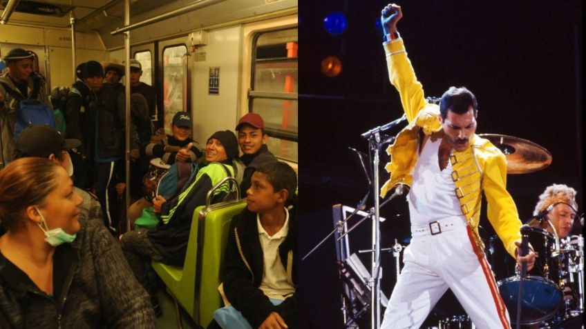 ¿Eres tú Freddie Mercury"? Se sube al Metro a cantar "¡Eooo!" y VIDEO arrasa en redes