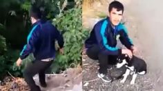 Hombre amarra e intenta ahogar a perrito en Edomex; lo descubren y obligan a rescatarlo | VIDEO