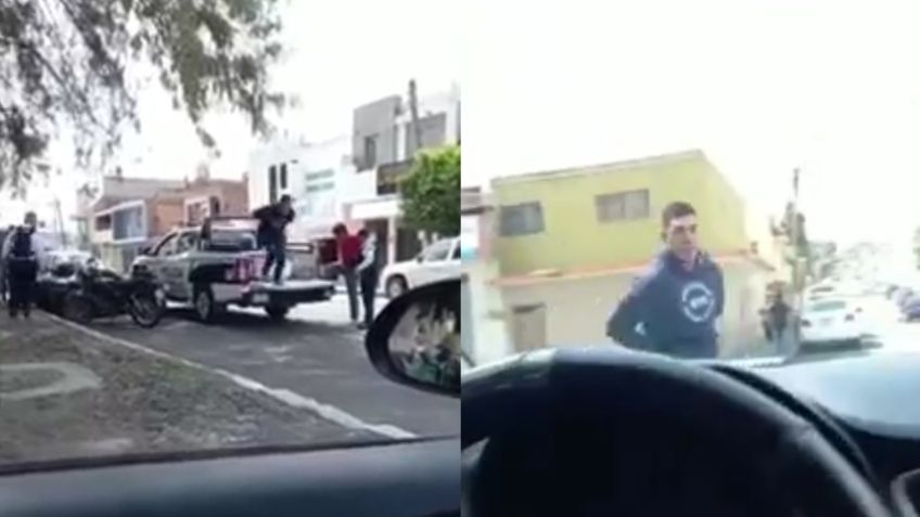 El momento exacto en el que un sujeto esposado logra escapar de la policía de Morelia | VIDEO